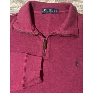 Polo Ralph Lauren 1/4 Zip Burgundy Pullover Sweater Size Large With Pony